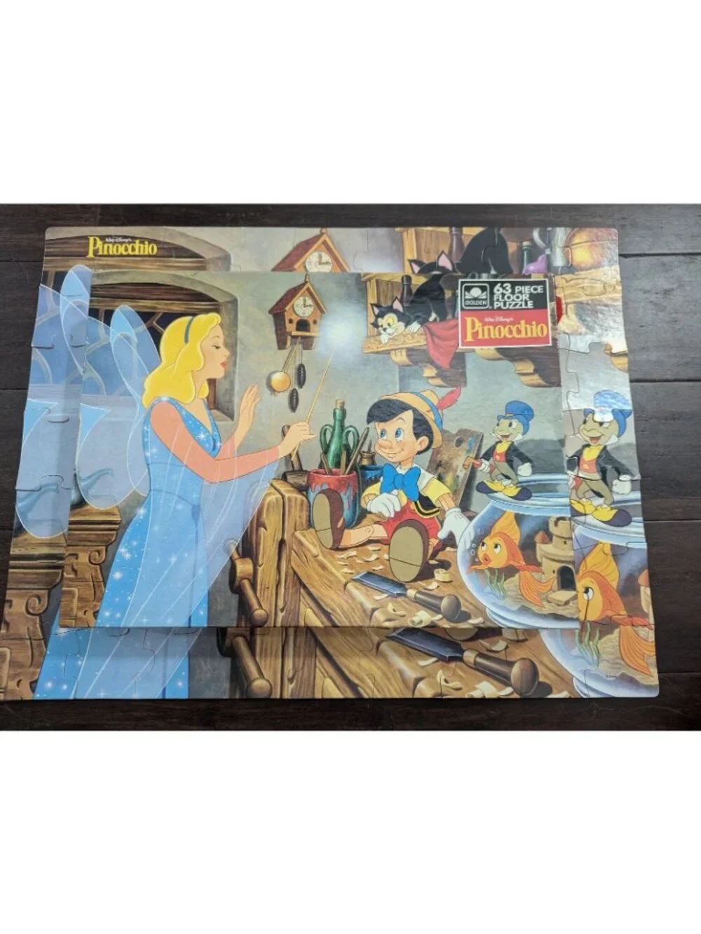 Lot of 3 Vintage Boys Jigsaw Puzzles Complete MB Garfield Batman Pinocchio